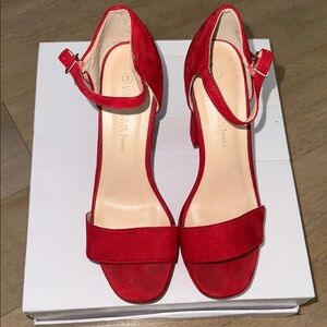 Wild Diva Red Ankle Strap Heels